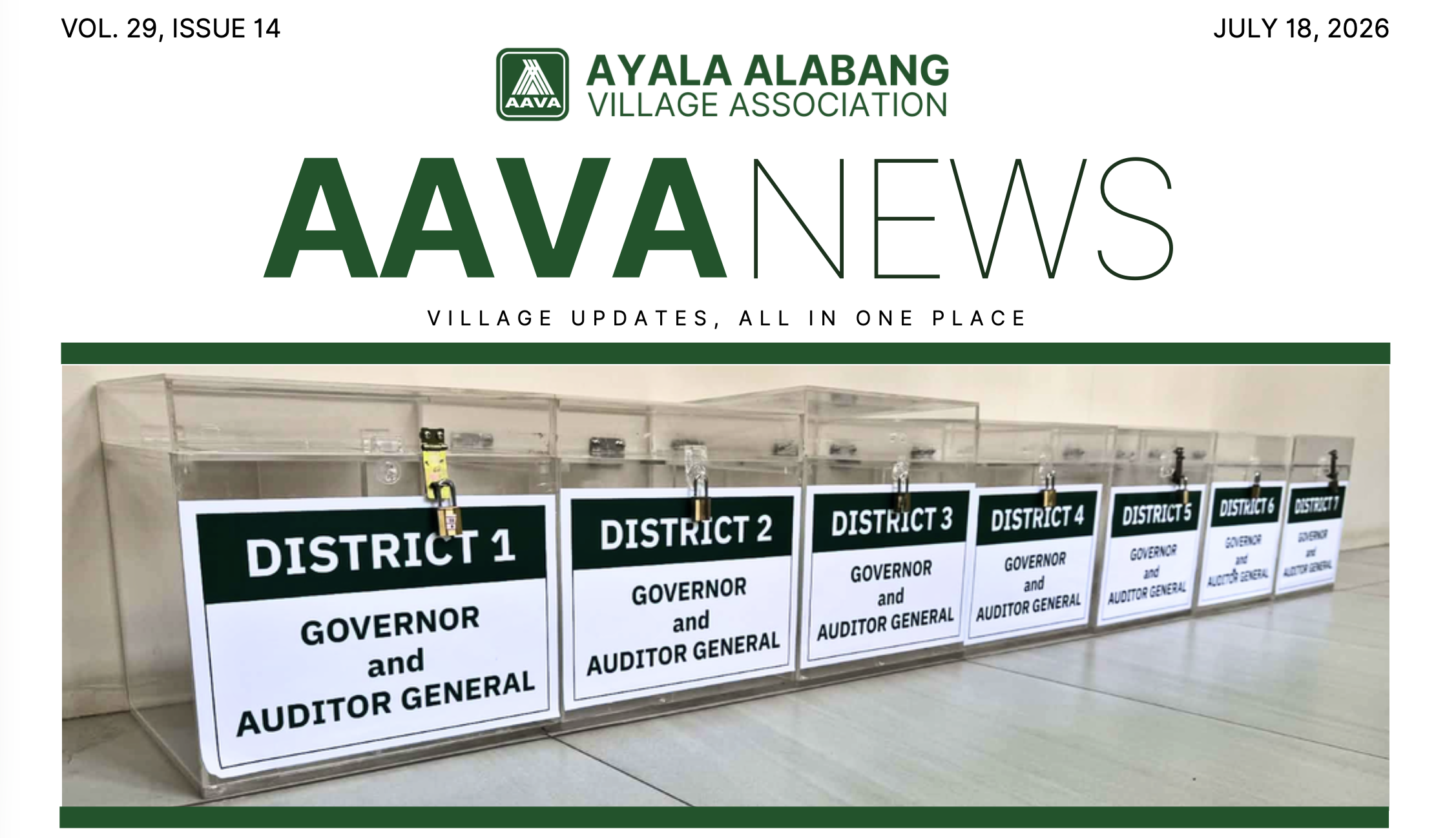 AAVA News VOL. 29, ISSUE 14