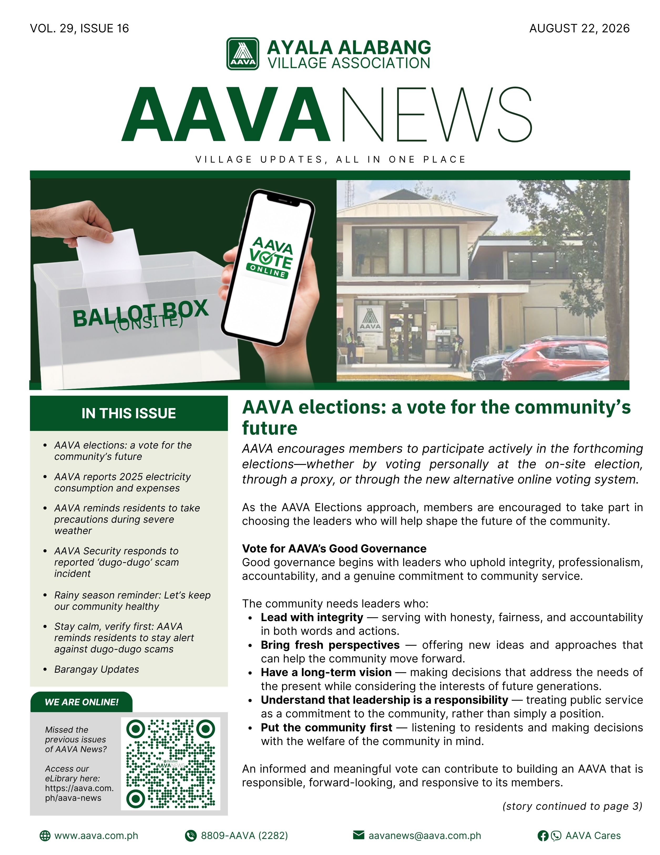 AAVA News Volume 29, Issue 16