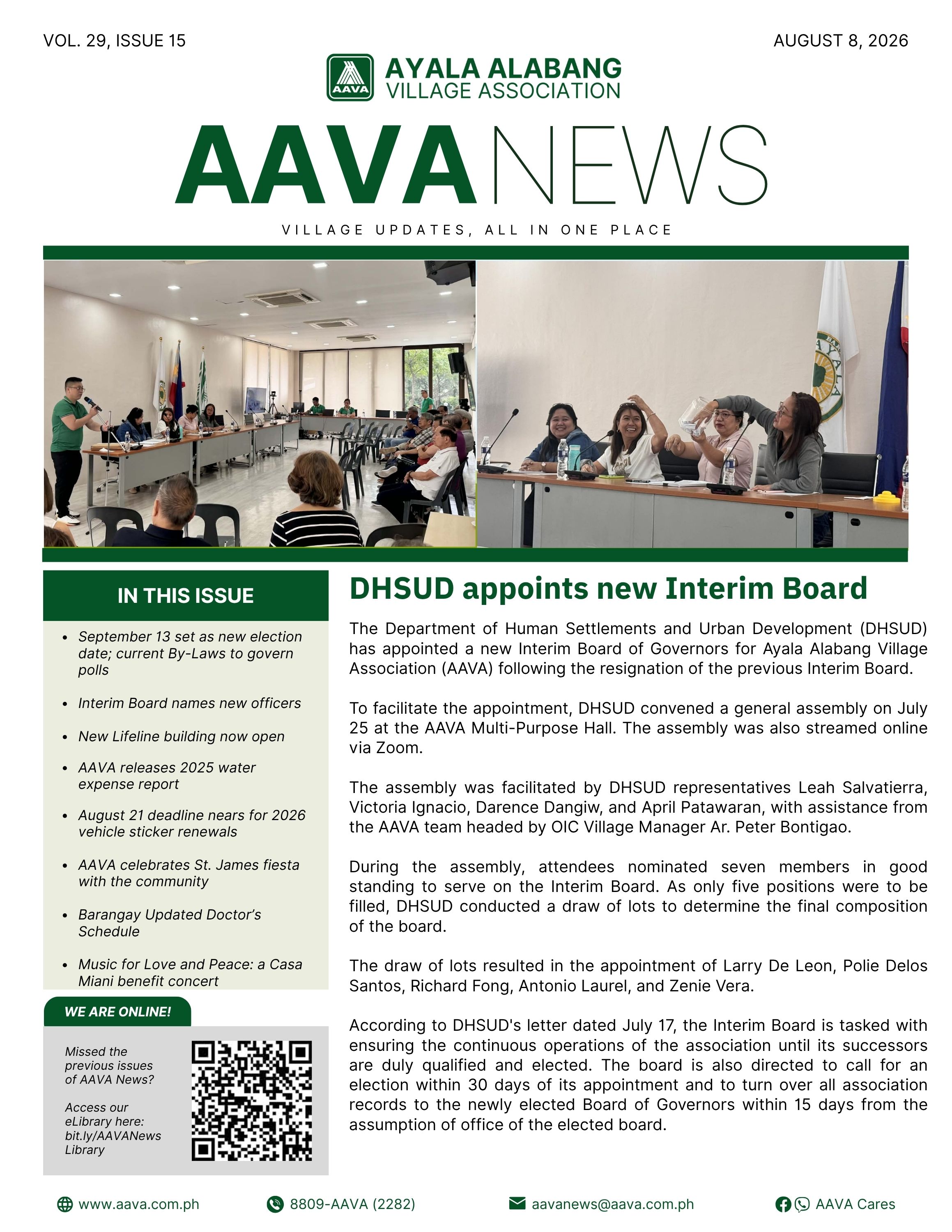 AAVA News Volume 29, Issue 15