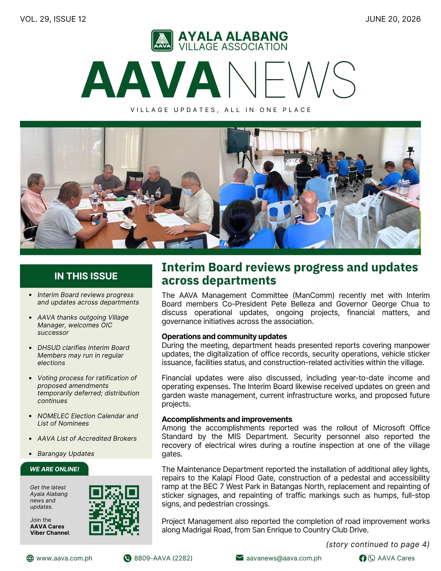 AAVA News Volume 29, Issue 12