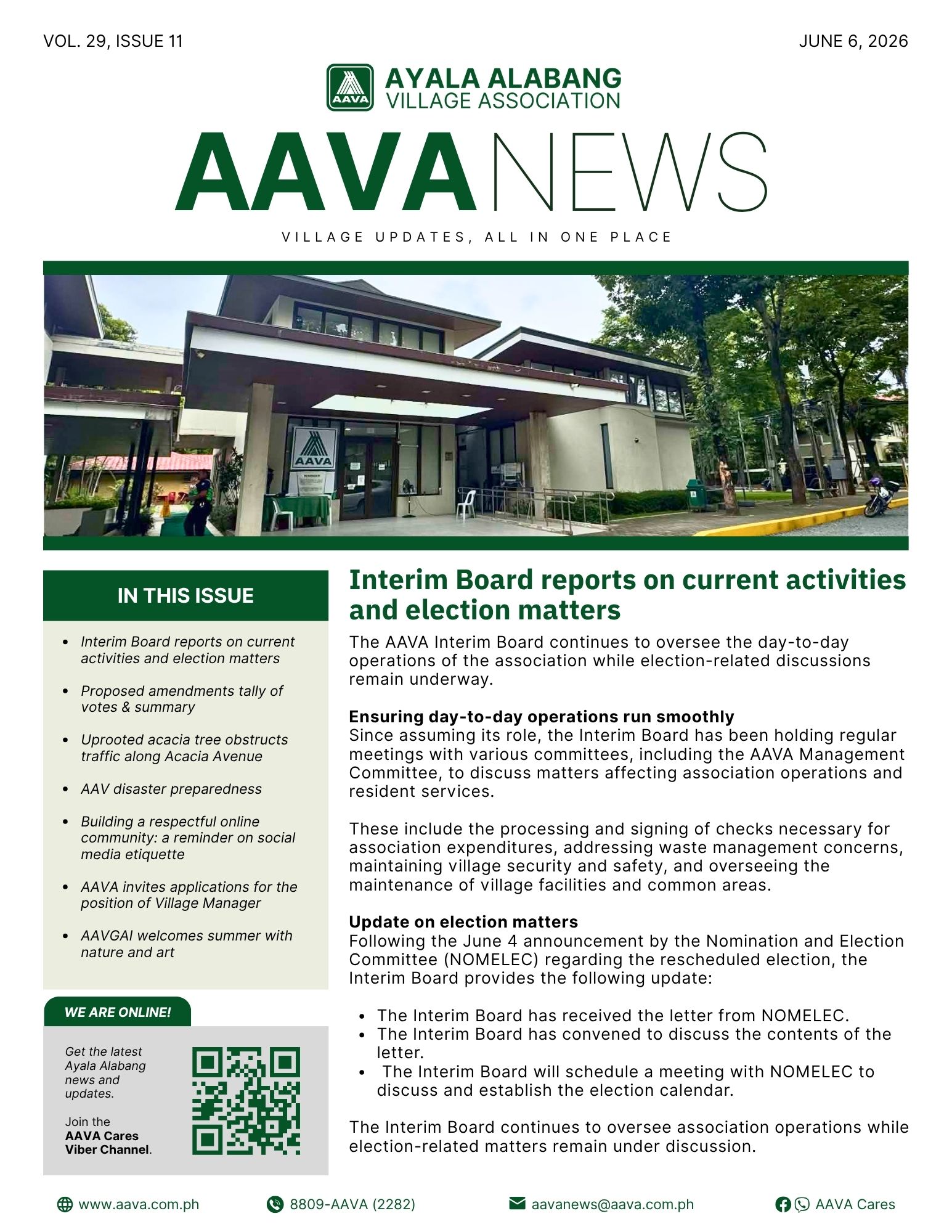 AAVA News Volume 29, Issue 11