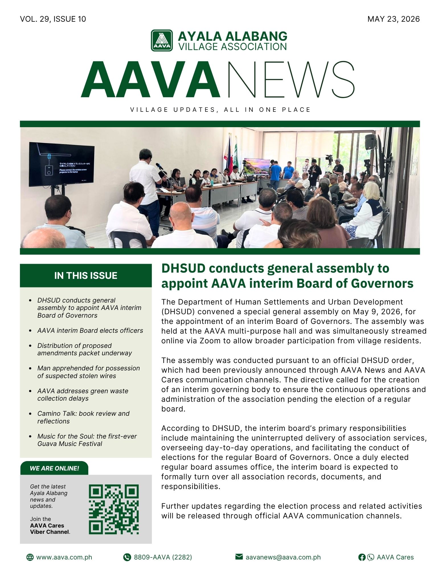 AAVA News Volume 29, Issue 10