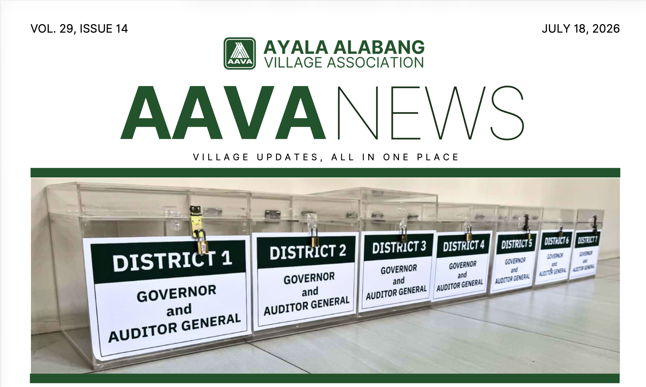 AAVA News VOL. 29, ISSUE 14